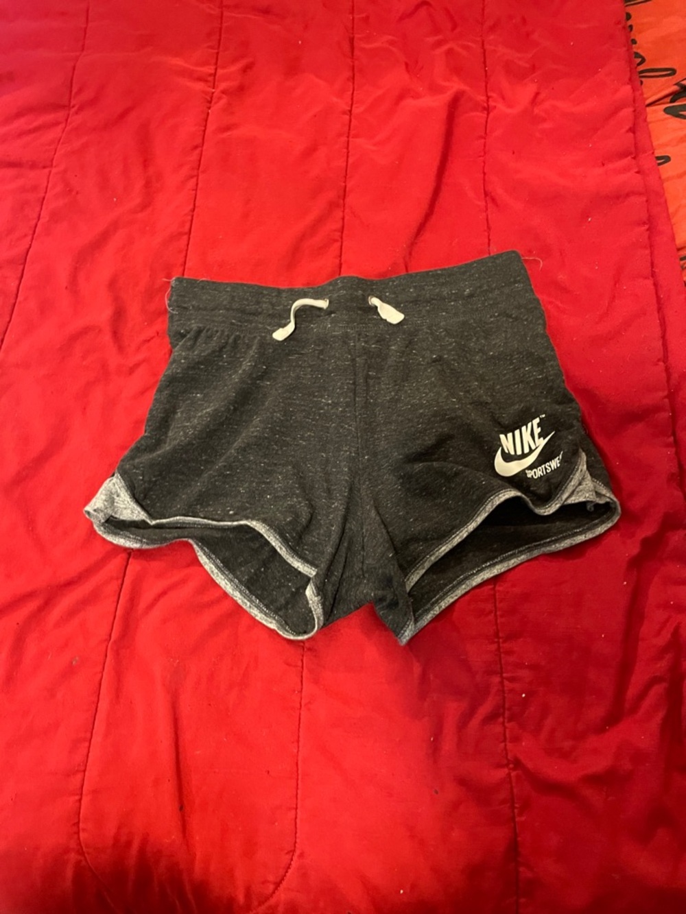 Nike Black Heather Athletic Drawstring Shorts
